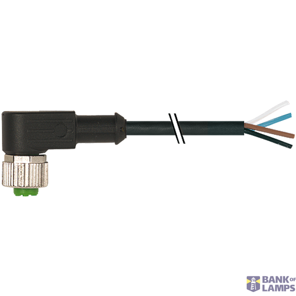 M12 female 90° A-cod. with cable PUR 4x0.34 bk 3.5m image 1