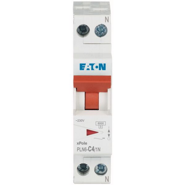 Miniature circuit breaker (MCB), 4 A, 1p+N, characteristic: C image 2