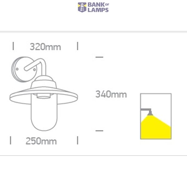 BLACK WALL BRACKET 12W E27 IP44 image 2
