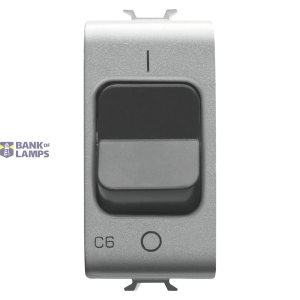 MINIATURE CIRCUIT BREAKER - C CHARACTERISTIC - 1P+N 6A 230Vac - 1 MODULE - TITANIUM - CHORUSMART image 3