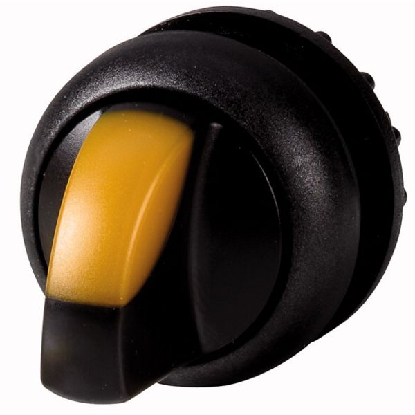 M22S-WLKV-Y Illuminated selector switch actuator, RMQ-Titan, With thumb-grip, maintained, 2 positions (V position), yellow, Bezel: black image 1
