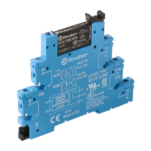 Rel. interface EMR screw 6,2mm.1CO 6A/230...240VAC/AgNi+Au (38.51.3.240.5060) image 4