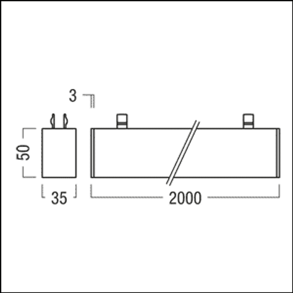 SUI 3PH/L3+DALI TRACK BLINDCO AL 2M BK - Dummy insert image 2