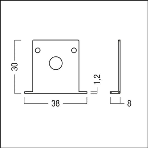 SUP2 TRACK U SF END PLATE WH - End cap image 2