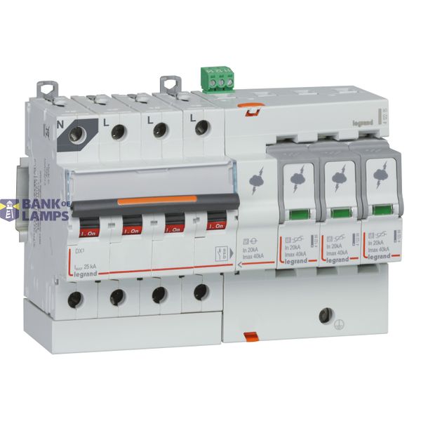 SPD WITH ICC PROTECTION 25KA T2 IMAX 40KA 3P+N LEFT WITH FAULT SIGNALLING image 2