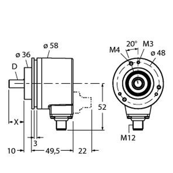 Absolute Rotary Encoder - Multiturn Industrial Line   RM-28S10C-3C25B-H1181 image 1