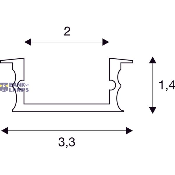 GLENOS recessed linear profile 3314-200, 2m, anodised aluminium, image 4