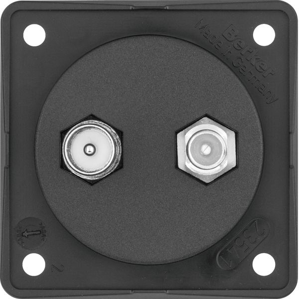 Integro Insert-Aerial Connector Box TV/SAT Black Matt image 1