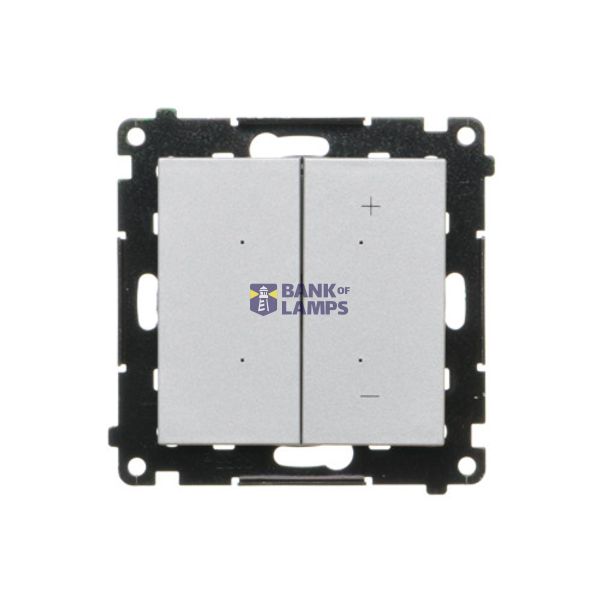 Push dimmer illuminated, matt aluminum image 1