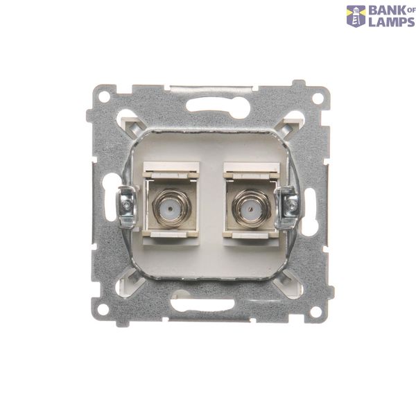 Cover for single socket outlet with earthing IP44 - same color flap & cover, antibacterial white image 1