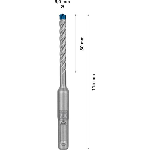 EXPERT SDS plus-7X Hammer Drill Bit 6 x 50 x 115 mm, 10-pc image 1