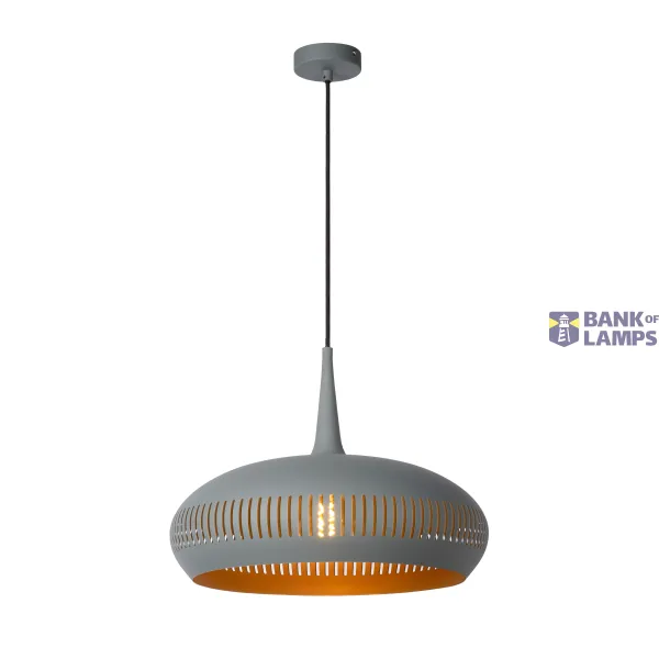 Lucide RAYCO - Pendant light - Ø 45 cm - 1xE27 - Grey image 1