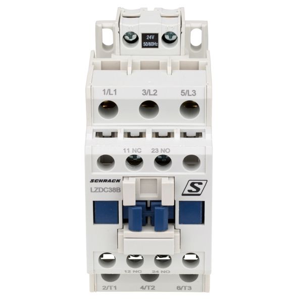 Contactor 3-pole, CUBICO Classic, 18,5kW, 38A,1NO+1NC, 24VAC image 1