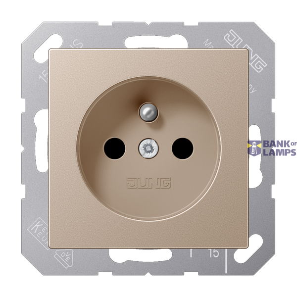 French/Belgian system socket, 16 A 250 V ~, plug-in terminals, integrated increased contact protection, SAFETY+, Series A, champagne image 1