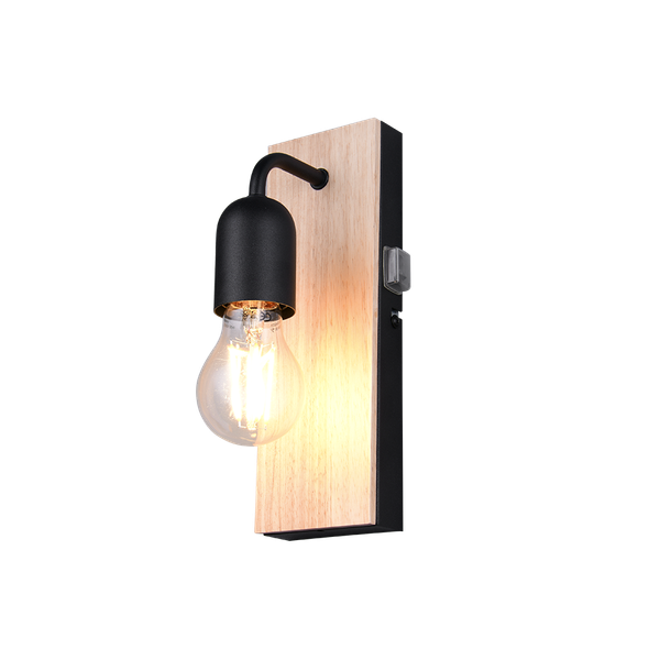 Arturo H2O wall lamp 1-pc E27 wood/matt black image 1
