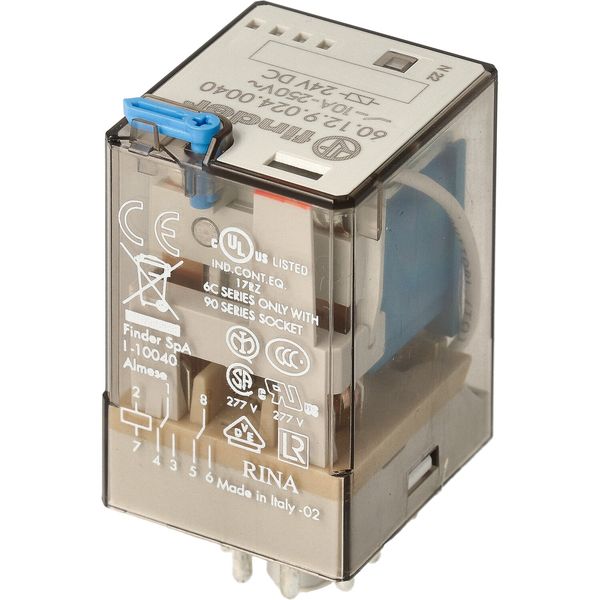 Rel. 2CO 10A/60VDC/Agni/Test button/Mech.ind (60.12.9.060.0040) image 3