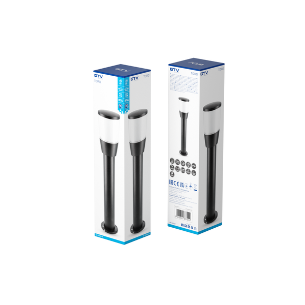 Garden luminaire TORO, E27, max. 15 W, IP54, post 500 mm, graphite image 2