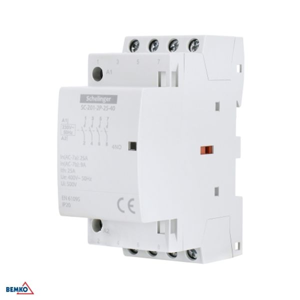 MODULAR CONTACTOR SC201 2P 25A TYP 04 (0NO + 4NC) SCHELINGER image 1