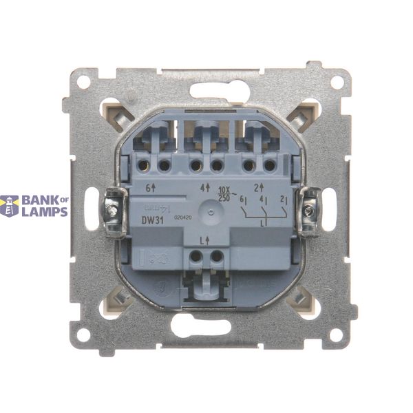 Double button for switches and push buttons, anthracite, metalic image 1