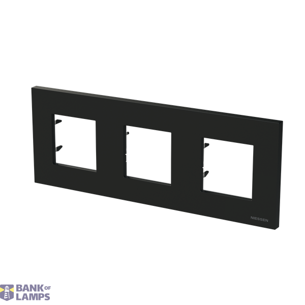 Frame 3-gang / 2+2+2-modules - IP44 - Matt Black image 2