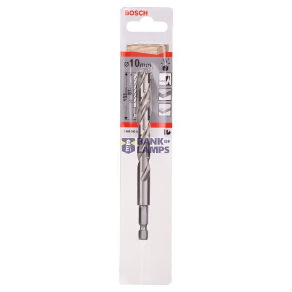 Brad point drill bit, 1/4" hex shank 10 x 87 x 133 mm image 2