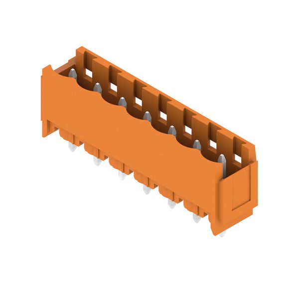 PCB plug-in connector, male header, Dovetails for fixing blocks, THT solder connection, 5.08 mm, Number of poles: 7, 180°, Solder pin length (l): 3.2 mm, tinned, orange, Box image 3