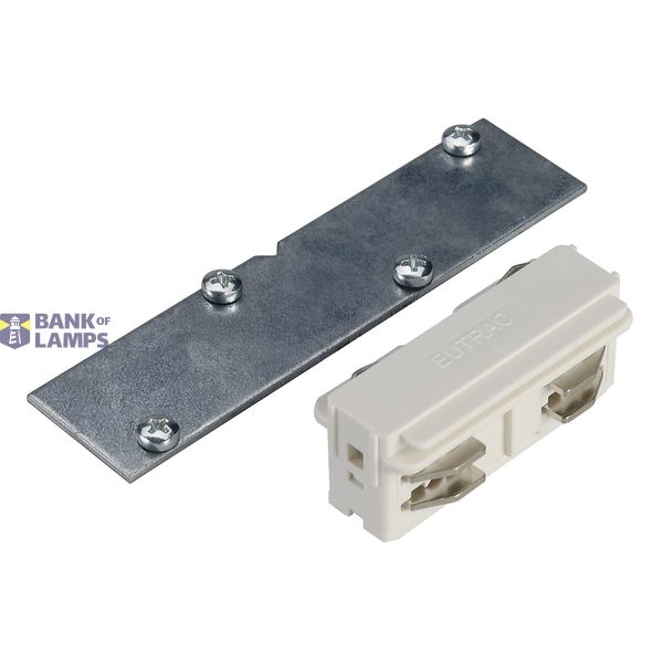 EUTRAC direct connector for 3-circuit recessed track, white, electrical/mechanical image 1