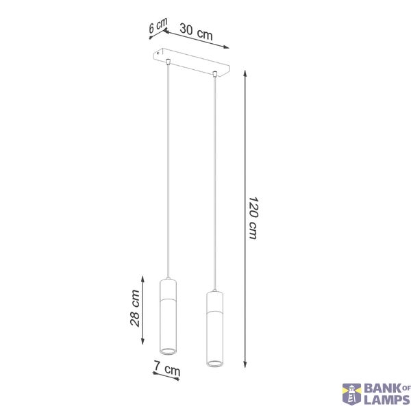 HANGING LAMP ZANE 2 GREY GU10 2X40W IP20 image 2