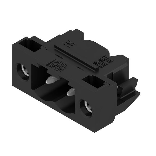 PCB plug-in connector, male header, Solder flange, THT/THR solder connection, 5.08 mm, Number of poles: 2, 90°, Solder pin length (l): 1.5 mm, tinned, black, Tape image 3