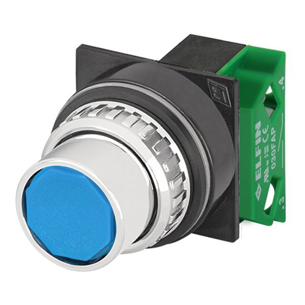 Push-button with full guard, blue, N.O. image 1