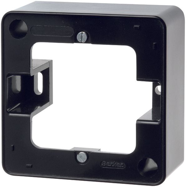 Frame 1gang surface-mtd, surface-mtd, black glossy image 1