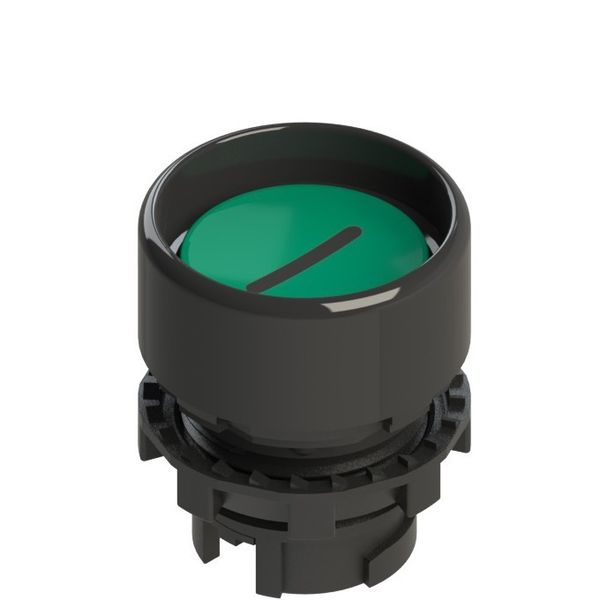 Spring-return green booted pushbutton with marking image 1