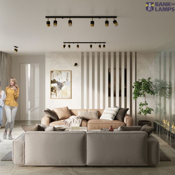 CEILING LAMP NERO 3 BLACK/GOLD GU10 3X40W IP20 image 7