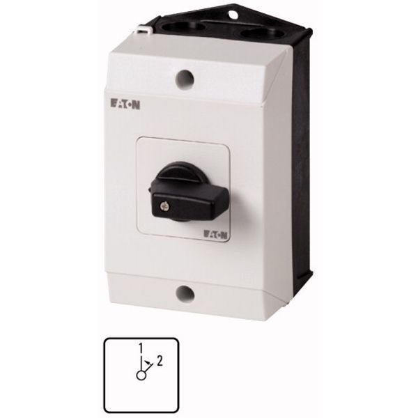 T0-3-8297/I1 Changeover switches, T0, 20 A, surface mounting, 3 contact unit(s), Contacts: 6, 45 °, momentary, Without 0 (Off) position, With spring-return to 1, 1 image 1