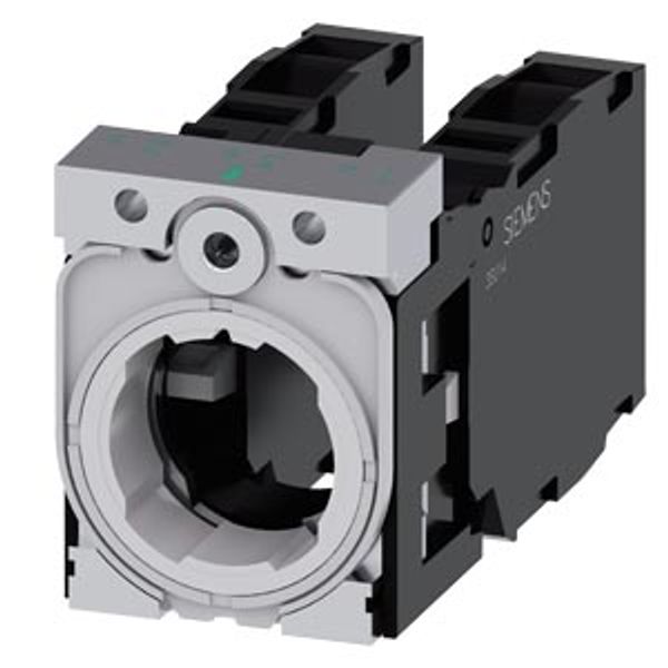 Holder for 3 modules, metal, 1 NO + 1 NC, 1 NO + 1 NC image 1