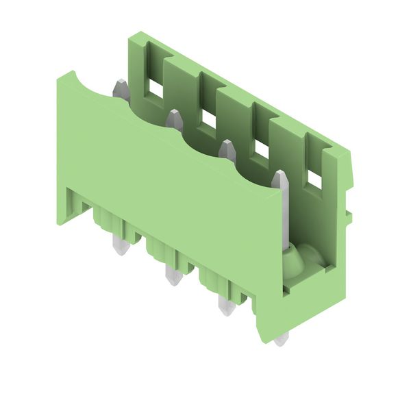 PCB plug-in connector, male header, open side, THT solder connection, 5.08 mm, Number of poles: 4, 180°, Solder pin length (l): 3.2 mm, tinned, Pale green, Box image 2