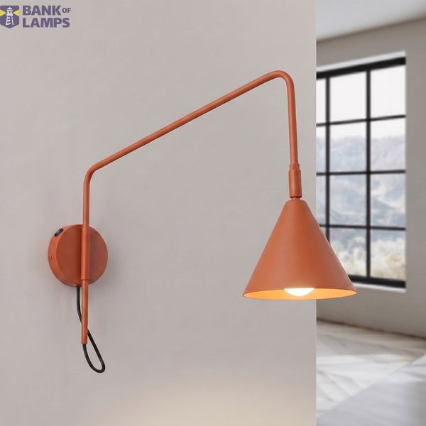 Wall lamp NOX 1 red ochre with a switch image 2