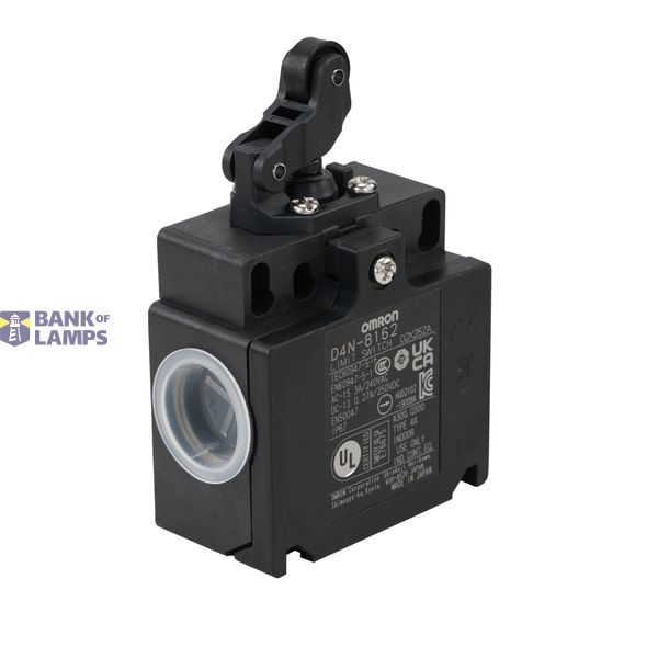 Limit switch, One-way roller arm lever (horizontal), 1NC/1NO (slow-action), 1NC/1NO (slow-action), M20 (2-conduit) D4N 0181C image 1