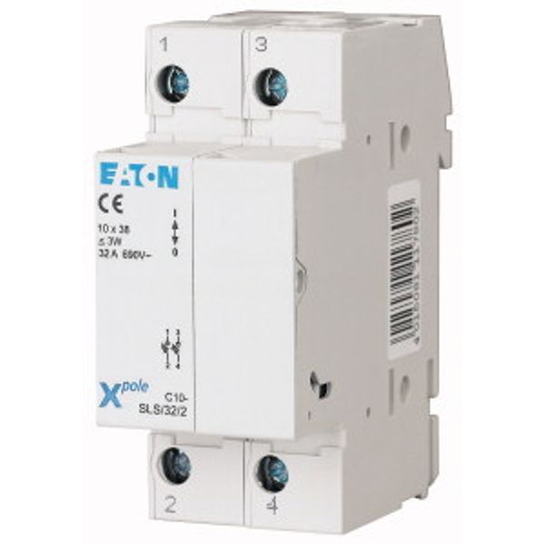 Fuse switch for cylindrical fuses C10 up to 32A, 2-pole, signaling C10-SLS/32/2-L (112227) image 1