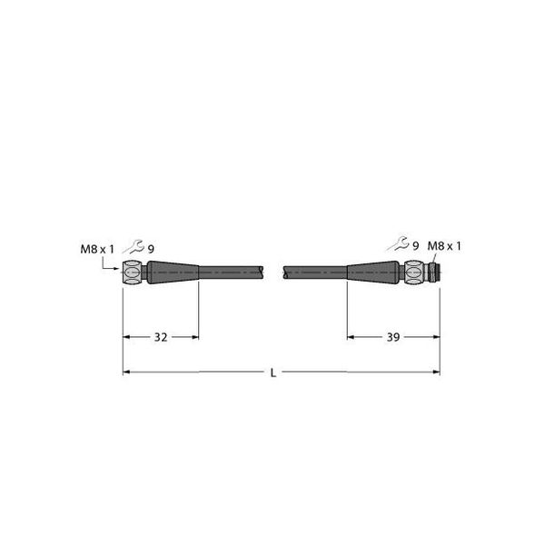 Food & Beverage Hygienic, PVC Extension Cable   PKGH3M-2-PSGH3M/TFE image 1
