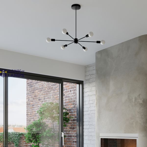 LANGO 6 BLACK CHANDELIER E27 6X60W IP20 image 3