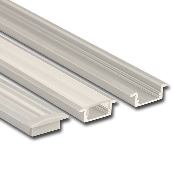 Built-in aluminum profile VO, 23x8 mm, clear diffuser, complete, 3 m image 1