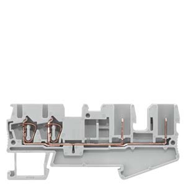 Hybrid through-type terminal, 4 terminals, plug-in and spring-loaded connection image 1