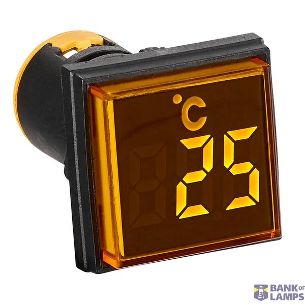 Thermometer, 22.5 mm, -20 °C – 200 °C, yellow, square image 1
