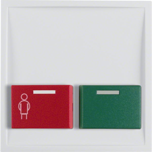 Central part with red talk button and green off button, Berker S.1/B.x, white, gloss image 1
