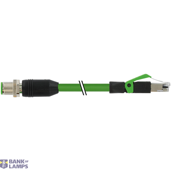 M12 male 0° X-cod. / RJ45 male 0° shielded PUR 4x2xAWG26 gn  0,3m image 2