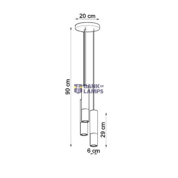 LOOPEZ 3P HANGING LAMP BLACK/COPPER GU10 3X40W IP20 image 5