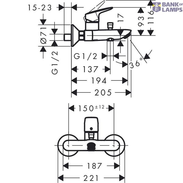 Logis bath mixer, chrome image 2