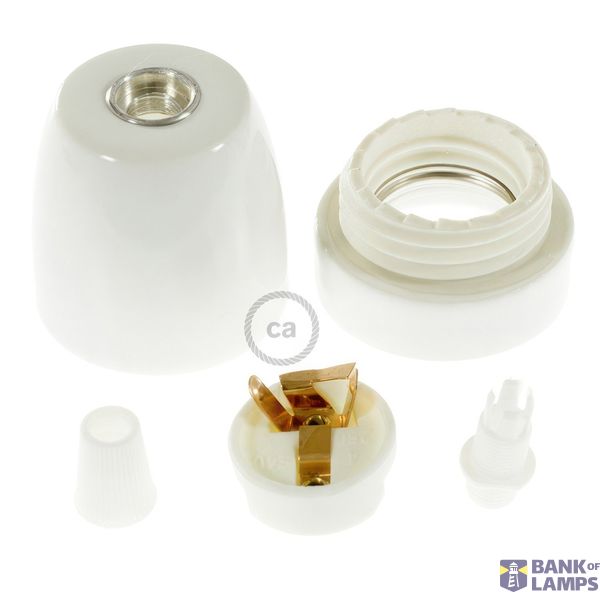 Porcelain E27 lamp holder kit image 2