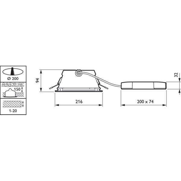 DN472B LED20S/840 PSU-E PCO WH image 2